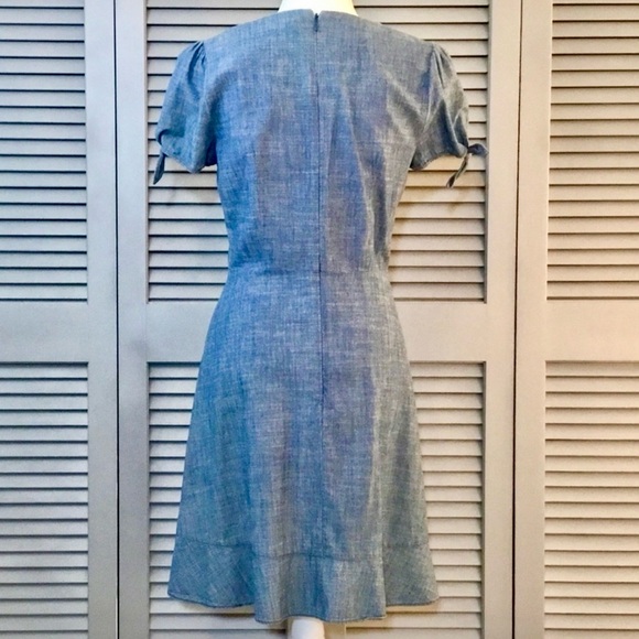 J. Crew Factory Faux Wrap Chambray Dress - Picture 8 of 10